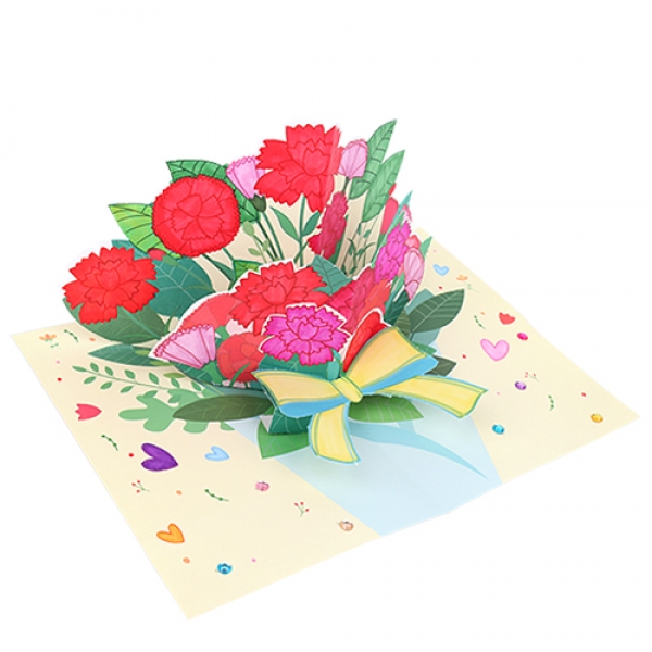 [M]카네이션 꽃다발 팝업카드