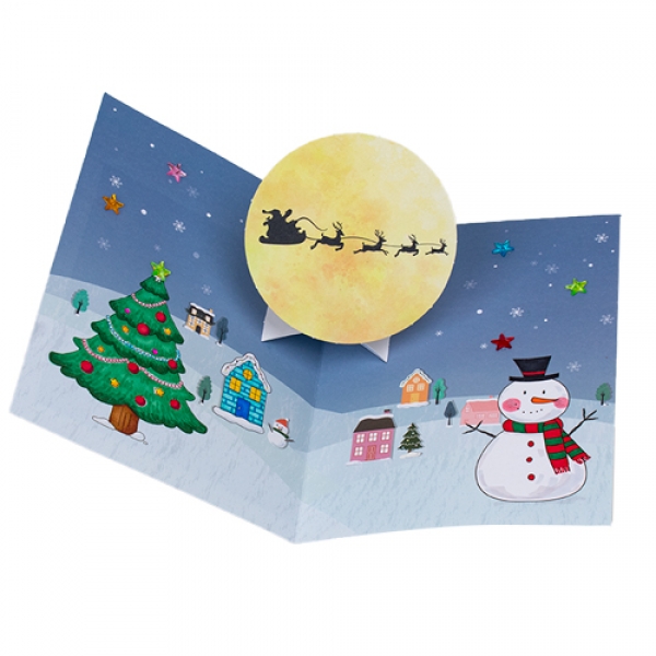 [M]크리스마스 둥근달 팝업카드 (4인용)
