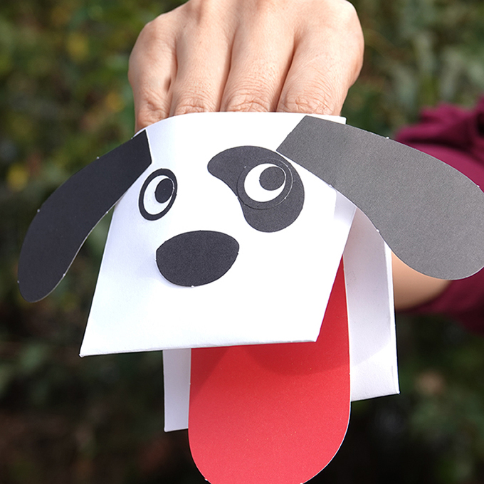 종이접기 짖는 강아지
